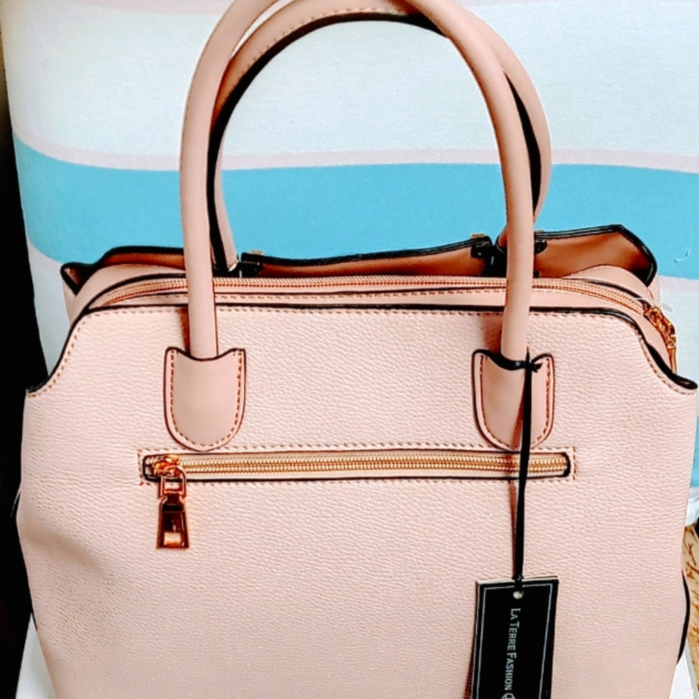 LaTerre Fashion Large Pink Vegan Satchel